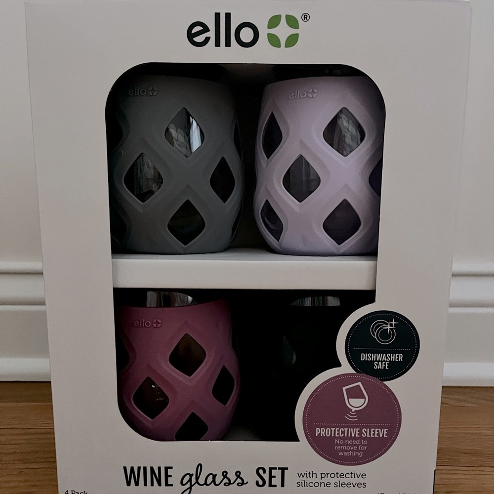 Ello 4 piece wine glass set. New in box.